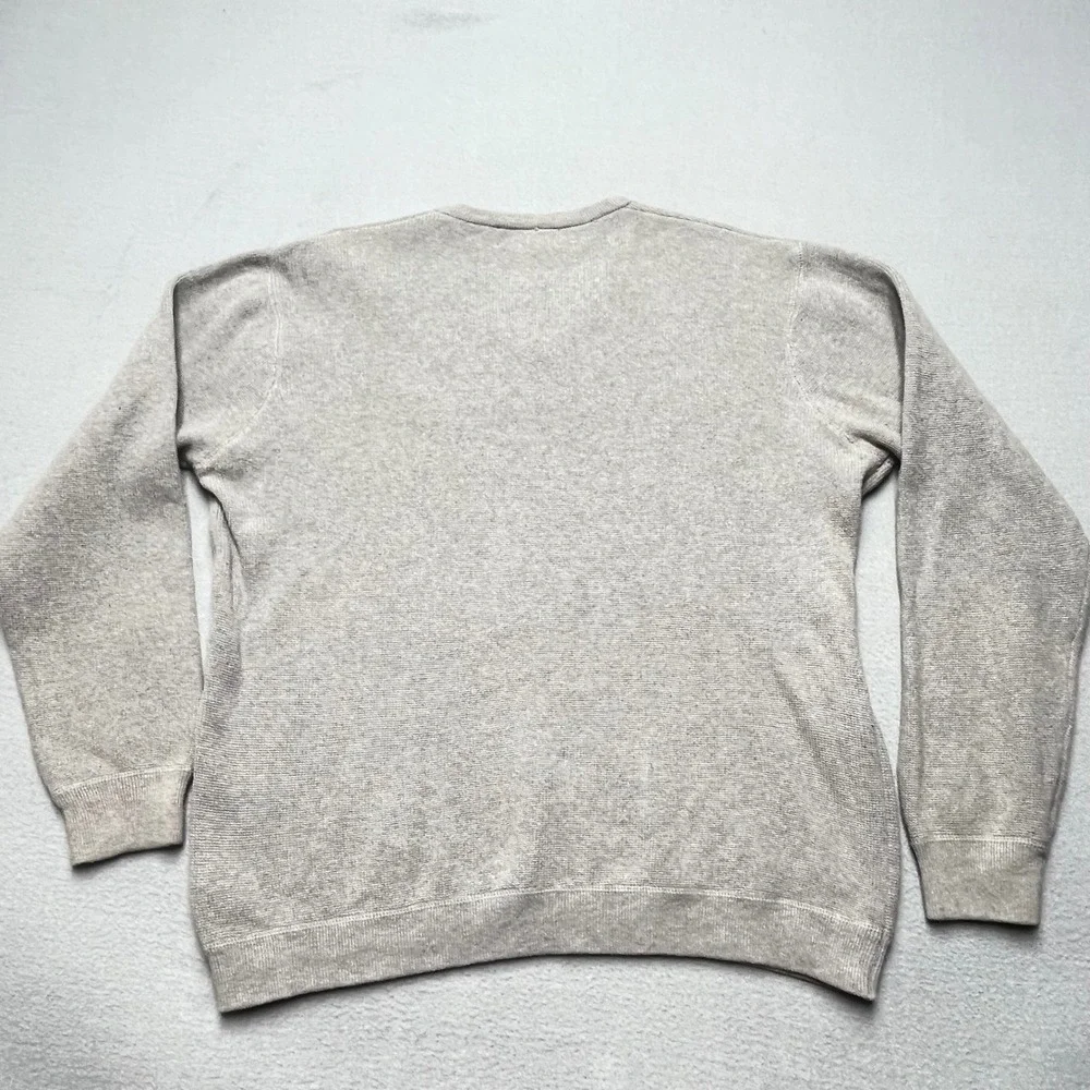 J. Crew Mens V Neck Sweater Light Gray 100% Cotton Size‎ L